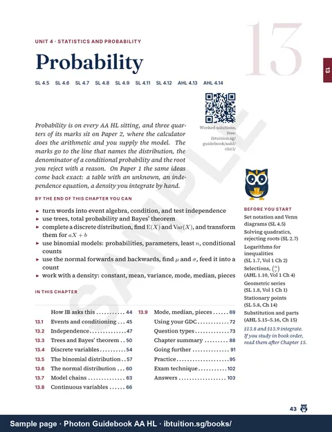 Sample page from Volume 2: Chapter opener: Probability (Vol. 2, Ch 13)