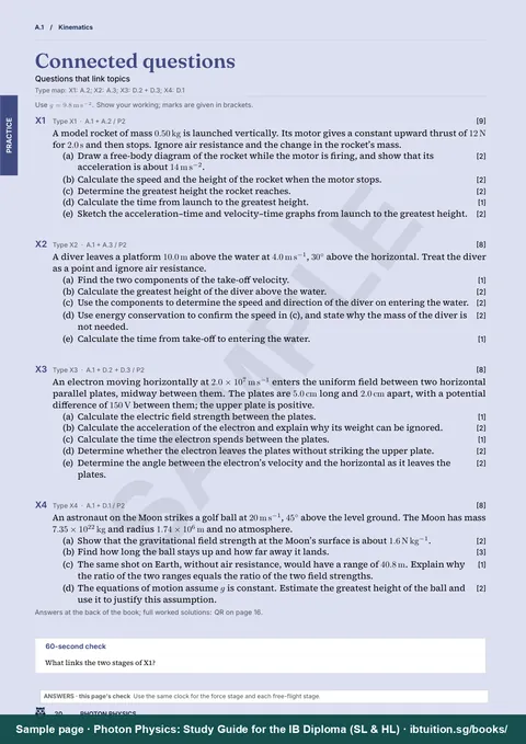 Sample page from Photon Physics: IB Physics SL & HL: Connected questions: link forces to other topics (A.2)
